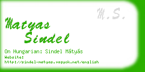 matyas sindel business card